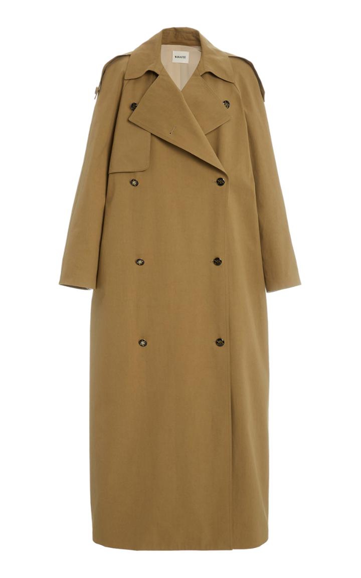 Moda Operandi Khaite Gwyn Oversized Cotton Trench Coat