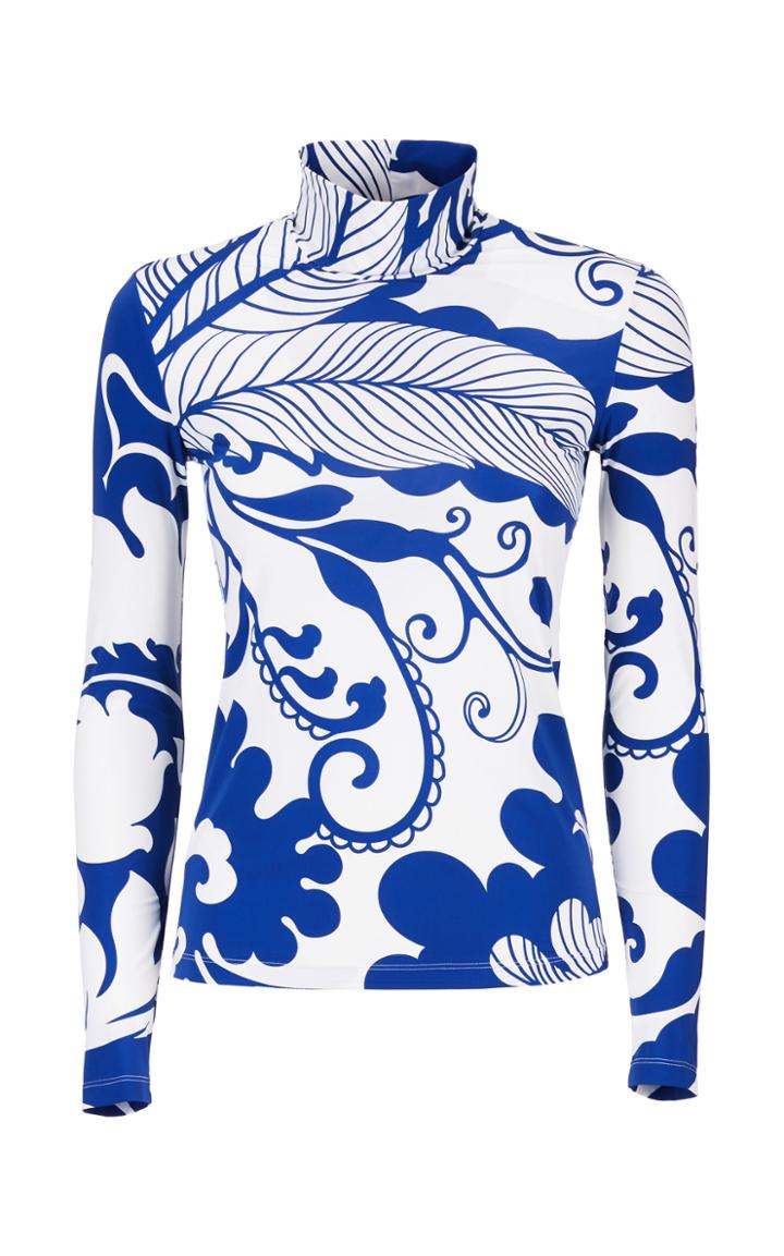 La Doublej Printed Turtleneck Top