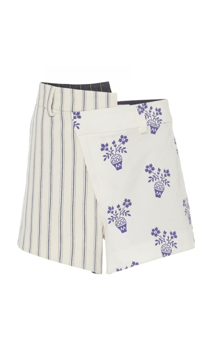 Moda Operandi Monse Multi-print Cotton-blend Shorts Size: 0