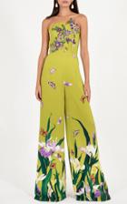 Moda Operandi Andrew Gn Embellished Floral Print Silk Jumpsuit