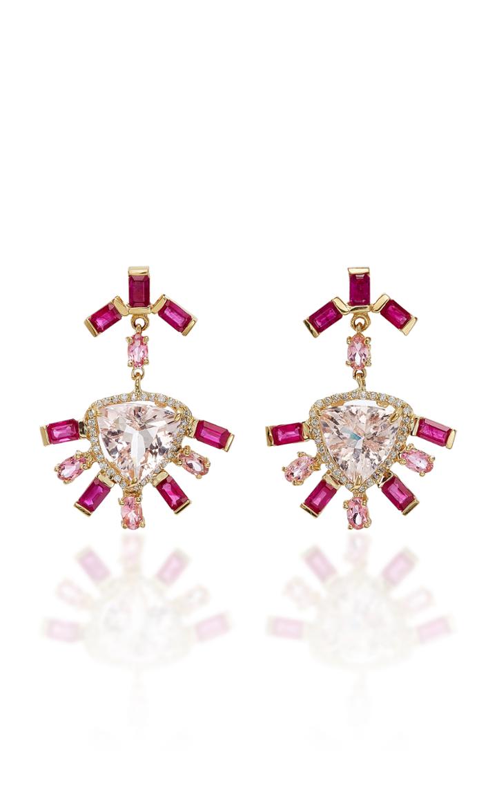 Eden Presley One-of-a-kind Morganite Ruby Tourmaline Earrings