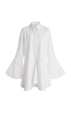 Moda Operandi Christopher Kane Tailored Cotton Belted Bell Shirt Dress