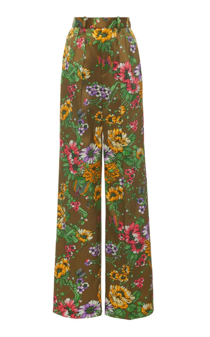 Moda Operandi Marc Jacobs Floral-print Silk-cotton Flared Pants Size: 0