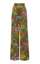 Moda Operandi Marc Jacobs Floral-print Silk-cotton Flared Pants Size: 0
