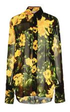 Moda Operandi Carolina Herrera Sheer Floral Print Button Down Shirt