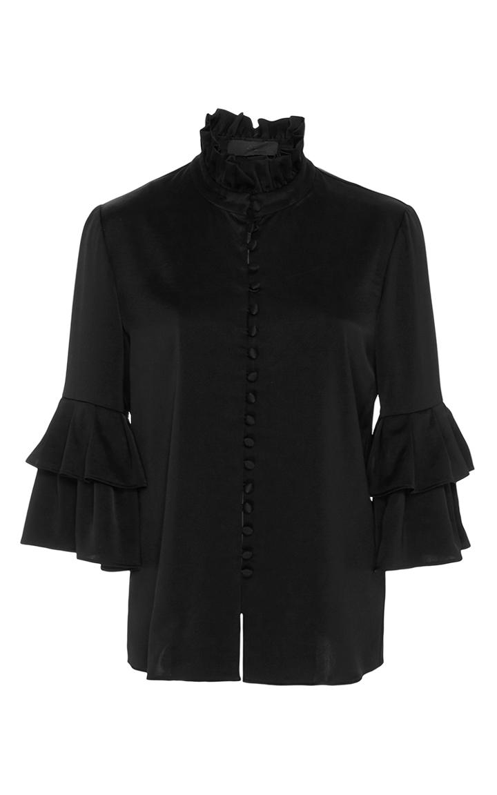 Co Ruffled Button Front Blouse