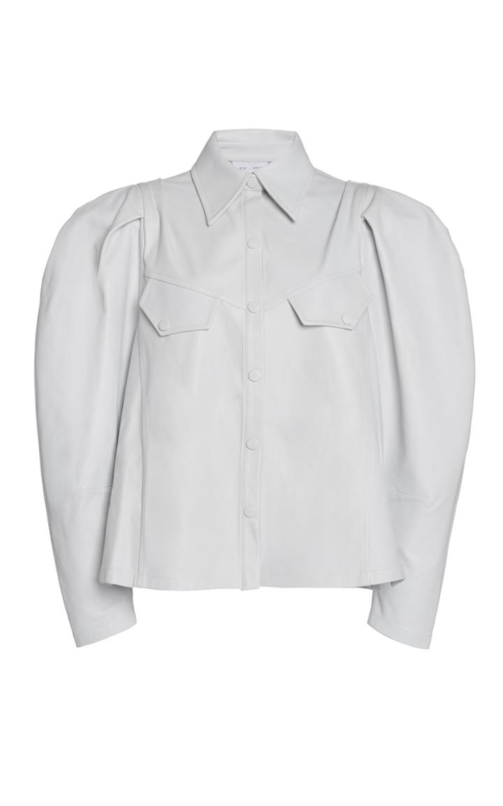 Moda Operandi Piece Of White Bella Puff-sleeve Leather Shirt