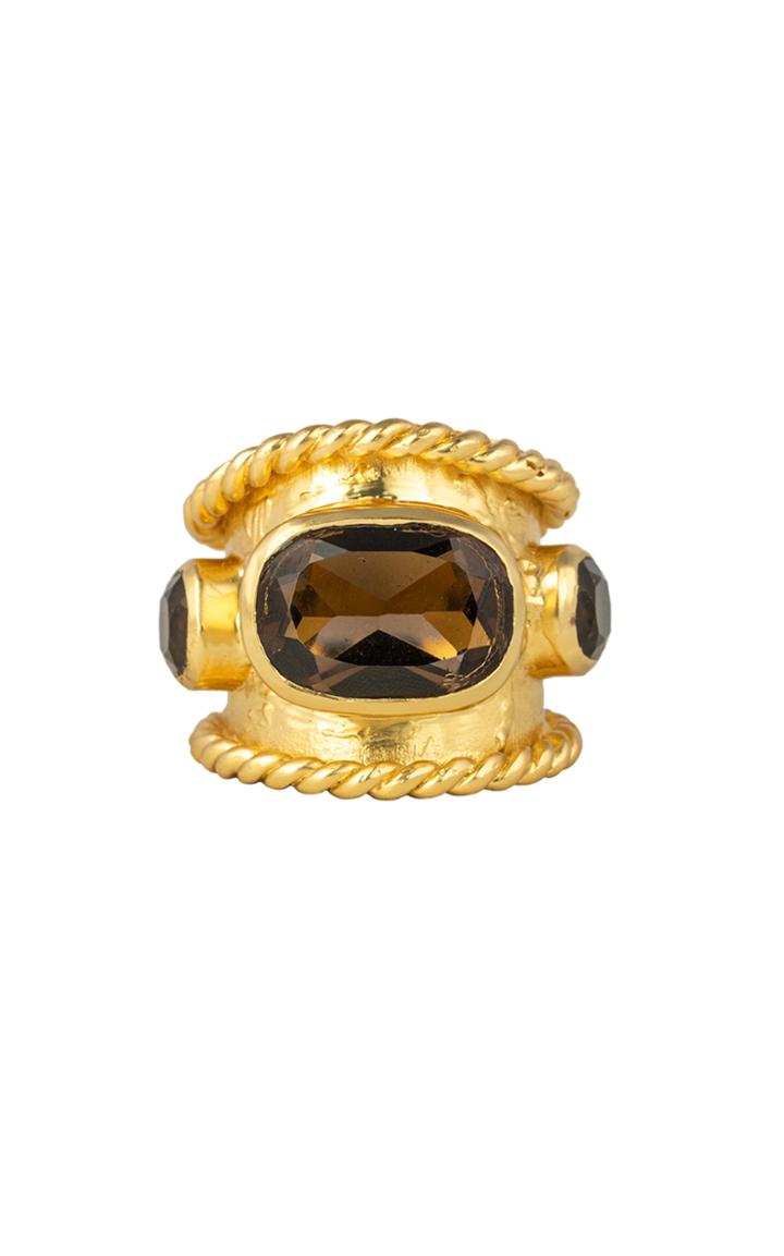 Moda Operandi Valre Gaia 24k Gold-plated Smoky Quartz Ring