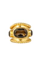 Moda Operandi Valre Gaia 24k Gold-plated Smoky Quartz Ring