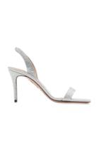 Aquazzura So Nude Crystal-embellished Metallic Leather Sandals