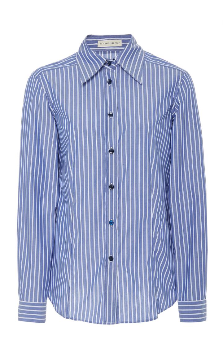 Etro Striped Cotton-poplin Button-up Shirt