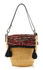 Muun Benedicte Leather-trimmed Tasseled Crochet-knit And Straw Tote