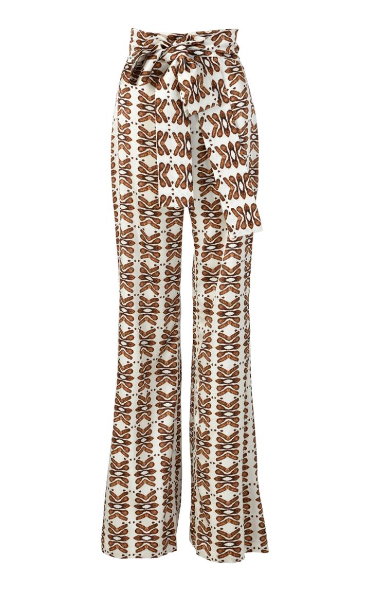 Moda Operandi Silvia Tcherassi Polianthus Satin Straight-leg Pants