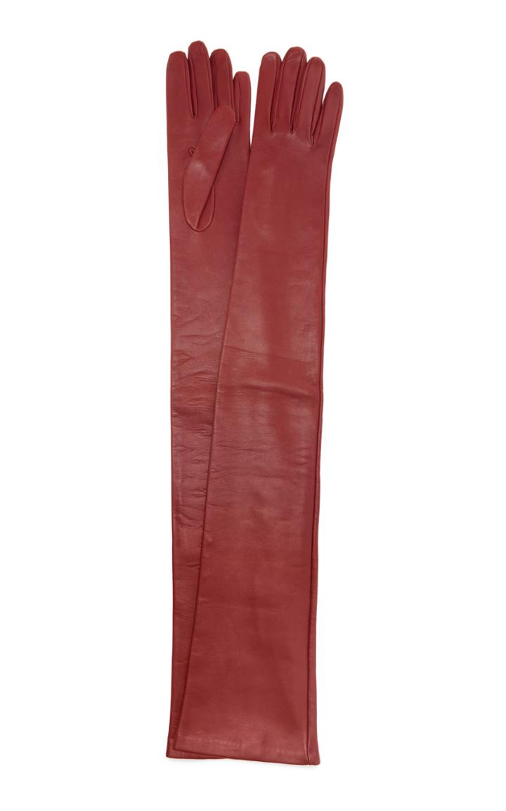 Moda Operandi Valentino Long Sleeved Leather Gloves
