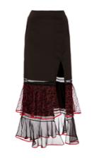 Jonathan Simkhai Lace Ruffle Slit Skirt