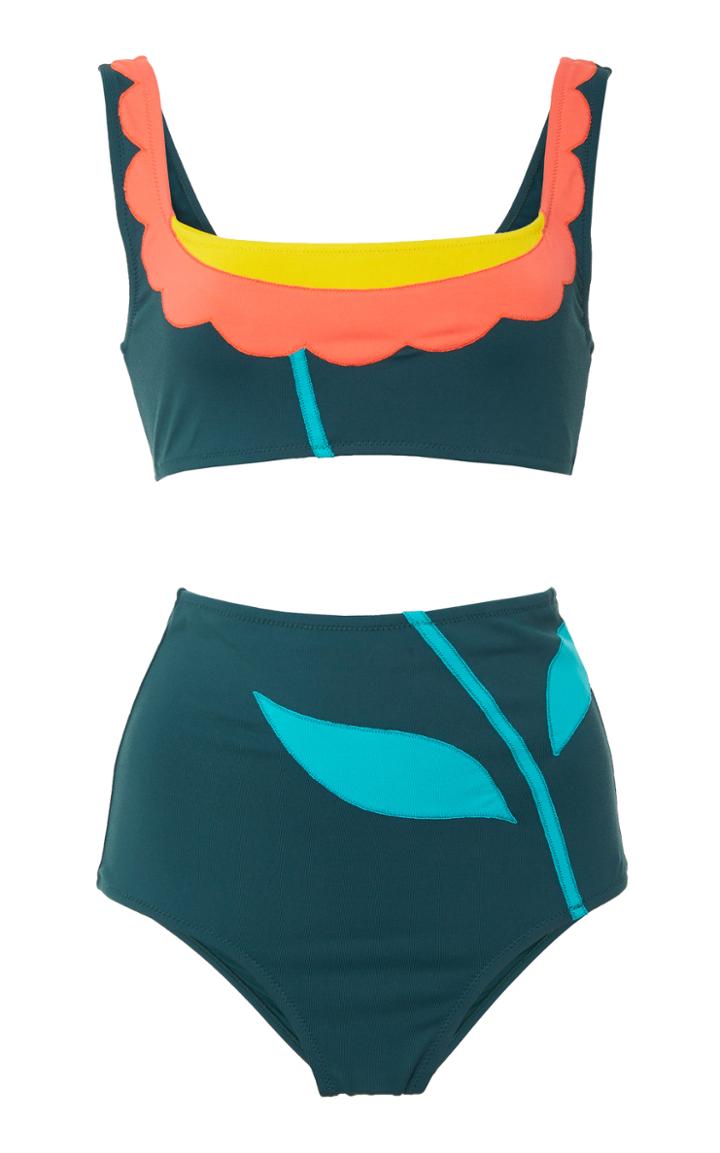 Laura Urbinati Floral Color Block Bikini Set