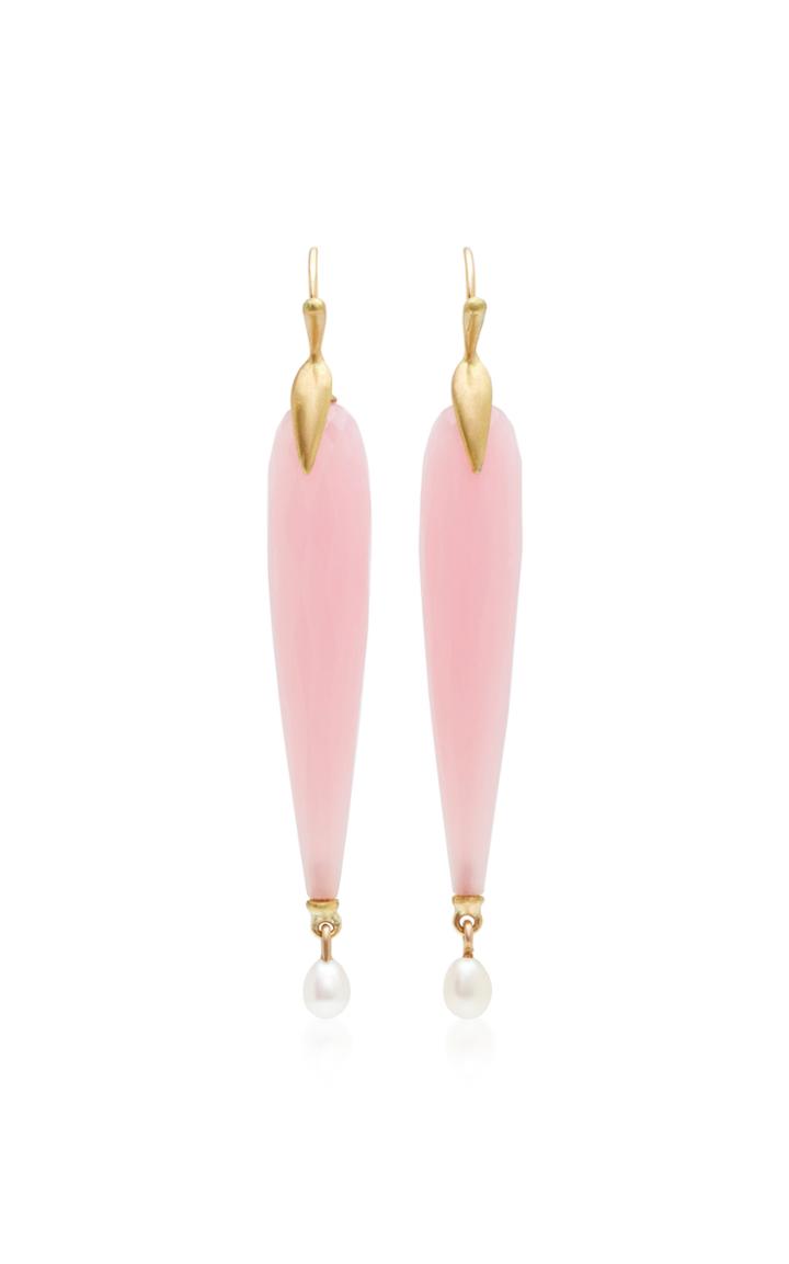 Annette Ferdinandsen 18k Gold Opal And Pearl Drop Earrings