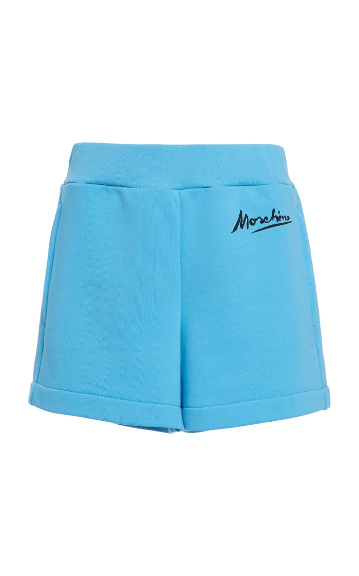 Moda Operandi Moschino Logo-printed Cotton Fleece Shorts Size: 38