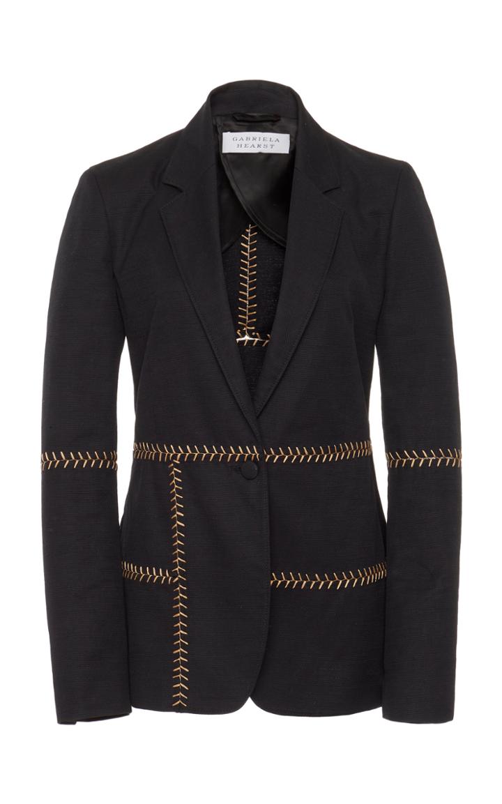 Moda Operandi Gabriela Hearst Cadmus Herringbone-stitched Cotton Blazer Size: 36