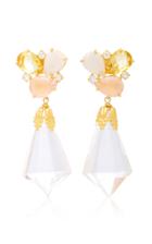 Bounkit Moonstone And Quartz 14k Gold-plated Brass Drop Earrings