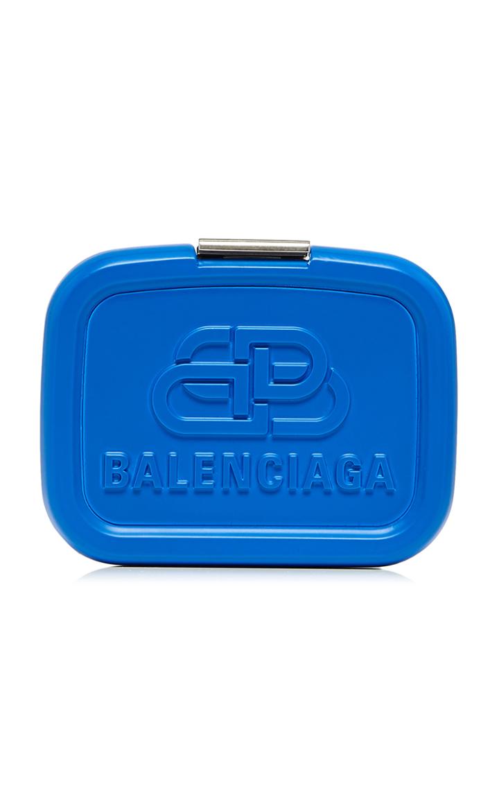Balenciaga Lunch Box Logo-embossed Resin Mini Clutch