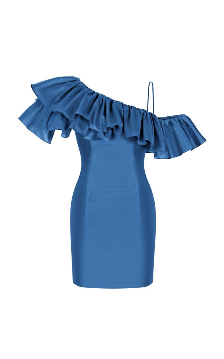 Moda Operandi Rasario Ruffled Silk Dress Size: 38