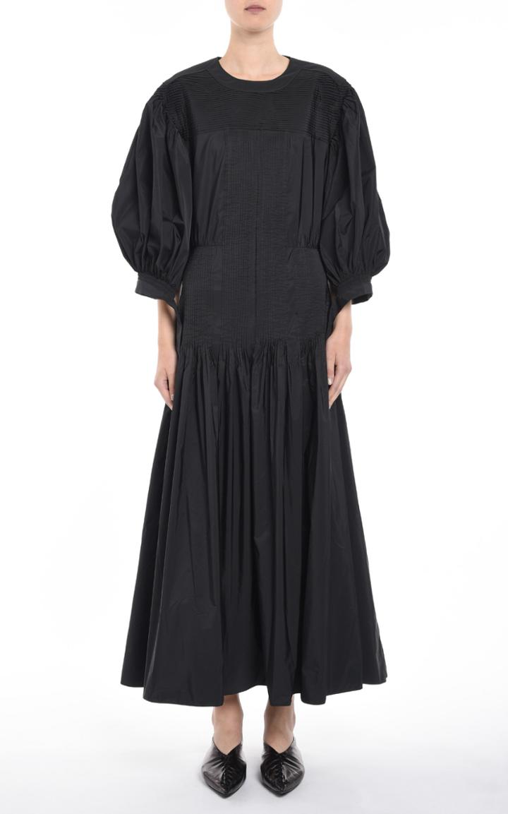 Moda Operandi Jil Sander Pintuck Puffed Sleeve Maxi Dress