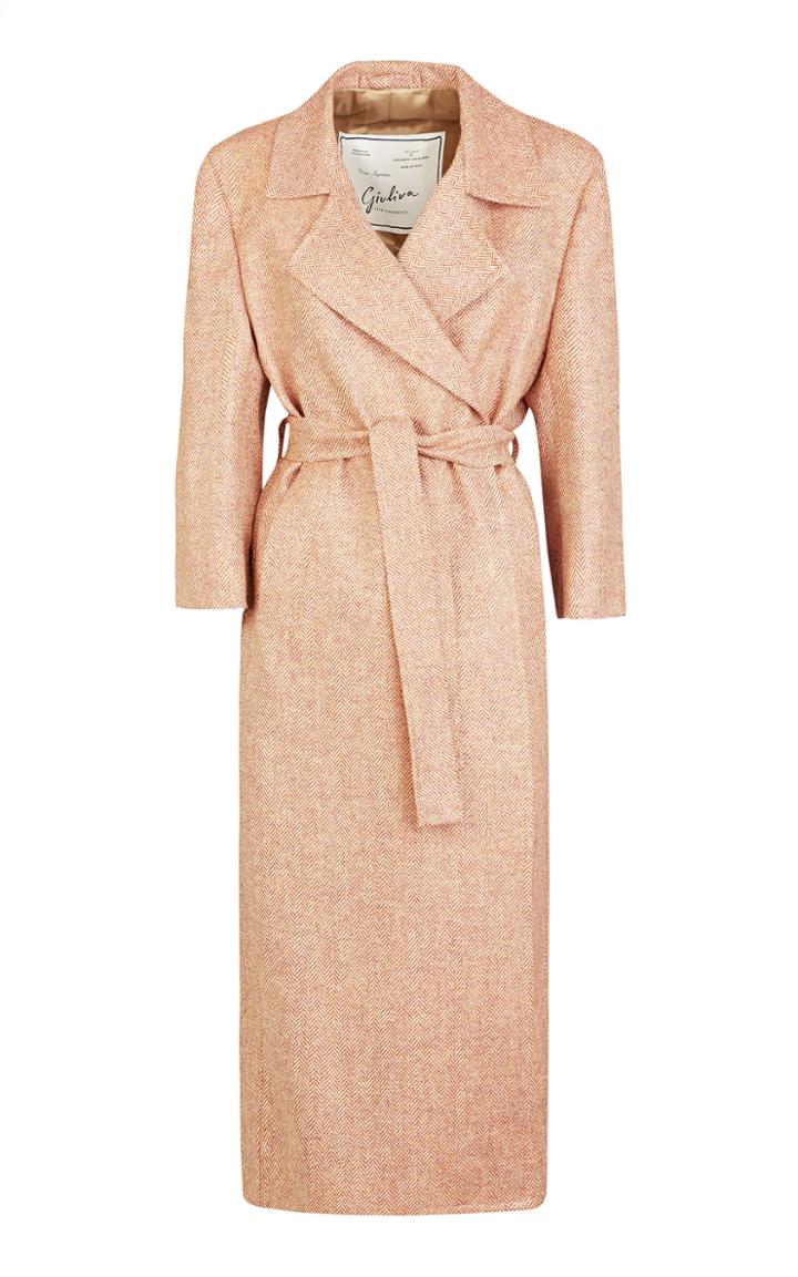 Giuliva Heritage Collection Linda Tweed Herringbone Wool Dress Coat