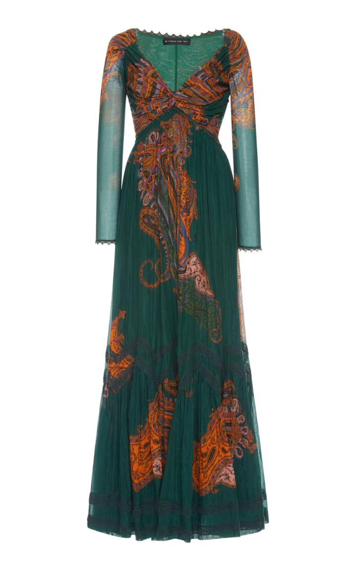 Etro V Neck Paisley Gown