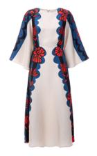 Moda Operandi La Doublej Sorella Draped-sleeve Printed Silk Midi Dress