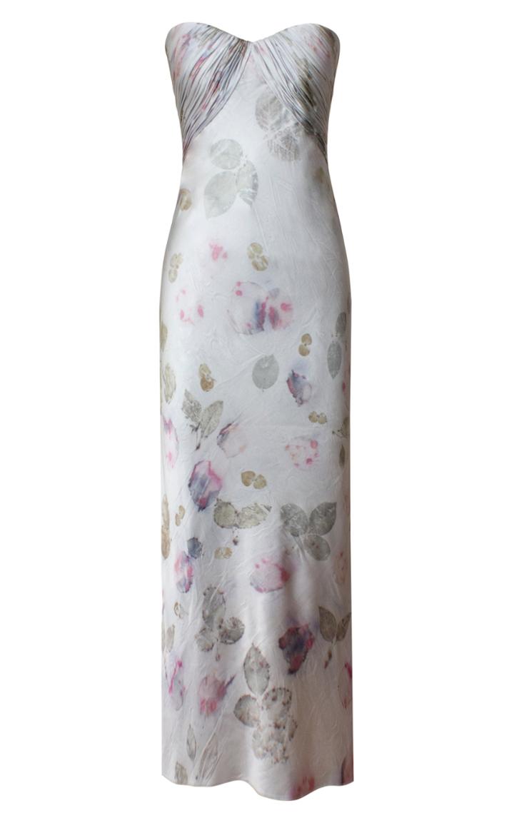 Moda Operandi Alejandra Alonso Rojas Strapless Shirred Silk Dress
