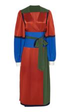 Moda Operandi Tory Burch Colorblock Silk Wrap Midi Dress Size: 00