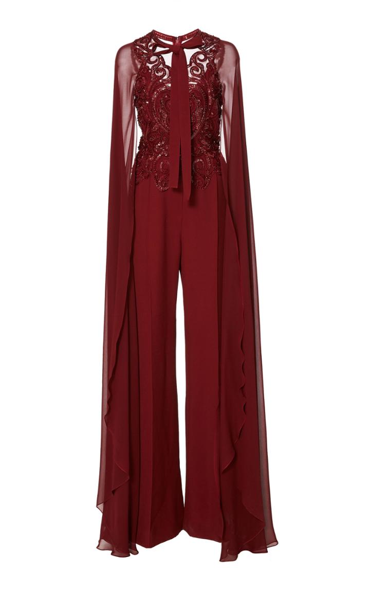 Elie Saab Cape Sleeve Jumpsuit