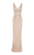 Rachel Gilbert Kylah Hand Embellished V-neck Gown