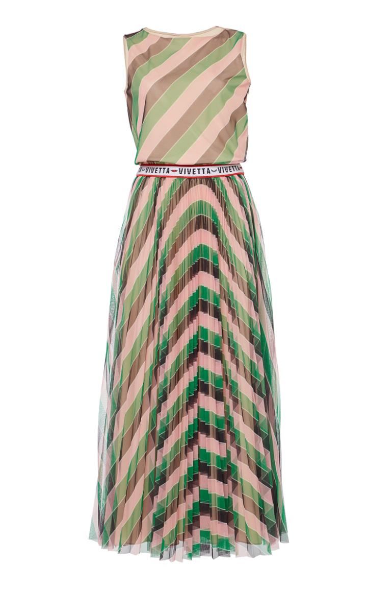 Vivetta Zibal Pleated Logo Dress