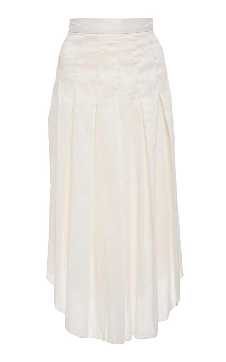 Arias Linen Pleated Midi Skirt