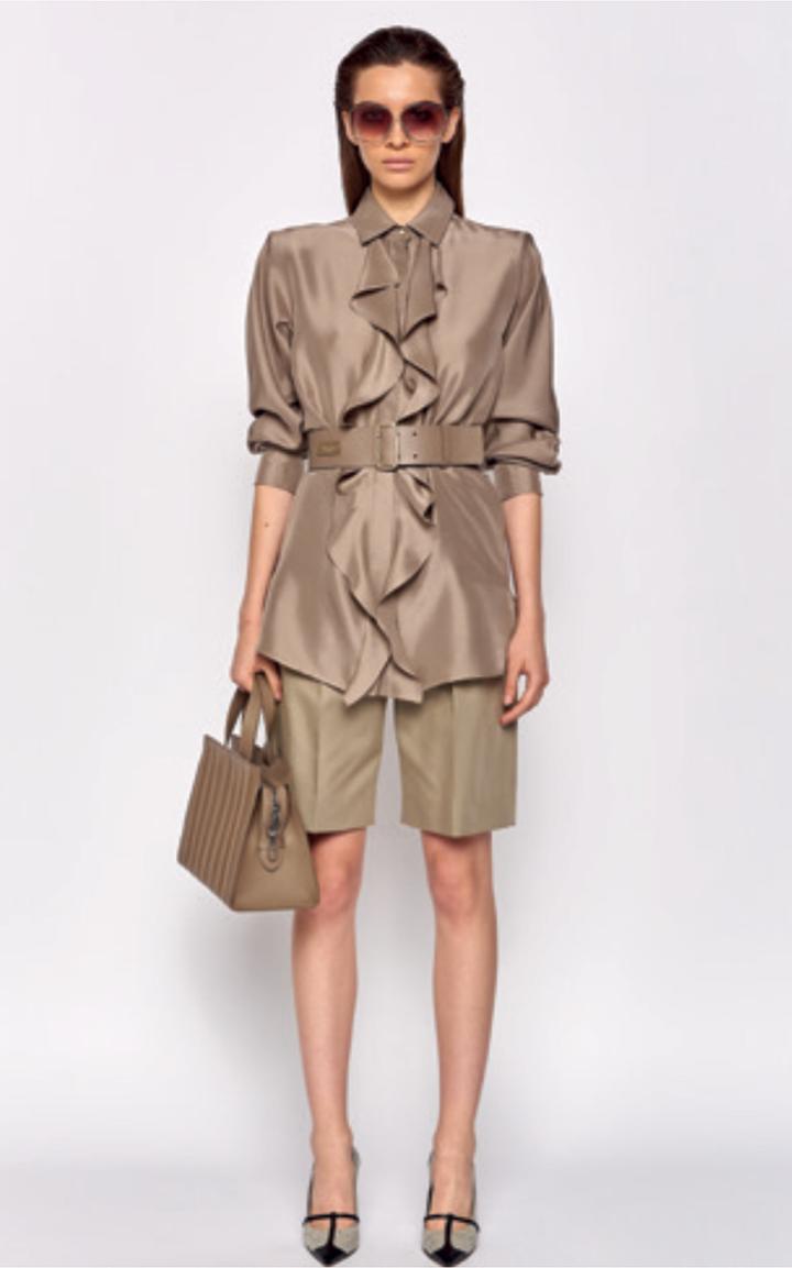 Max Mara Safari Cotton Pleated Shorts