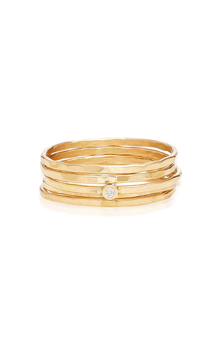 Zoe Chicco 14k Hammered Five Ring Set