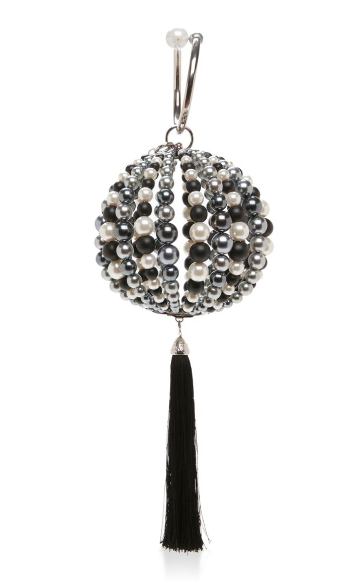 Rosantica Tasseled Pearl Bag With Palladium-tone Brass