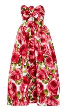 Michael Kors Collection Strapless Floral-print Jacquard Midi Dress