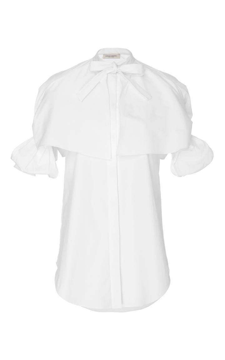 Carolina Herrera Bow-sleeve Stretch Cotton Blouse