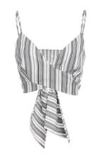 Christian Siriano Stripe Cropped Wrap Top