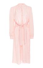 Carmen March Belted Zebra-jacquard Dress