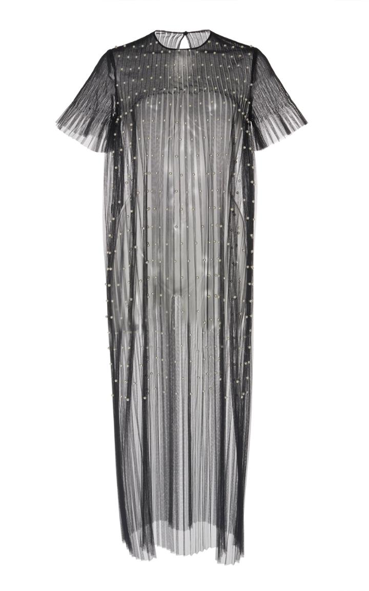 Huishan Zhang Indira Pleated Tulle Midi Dress