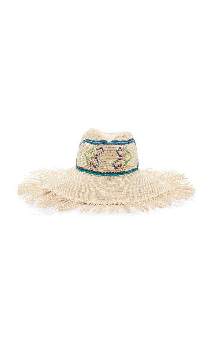 Sensi Studio Frayed Straw Hat Size: M