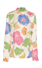 Etro Floral Long-sleeve Silk Top