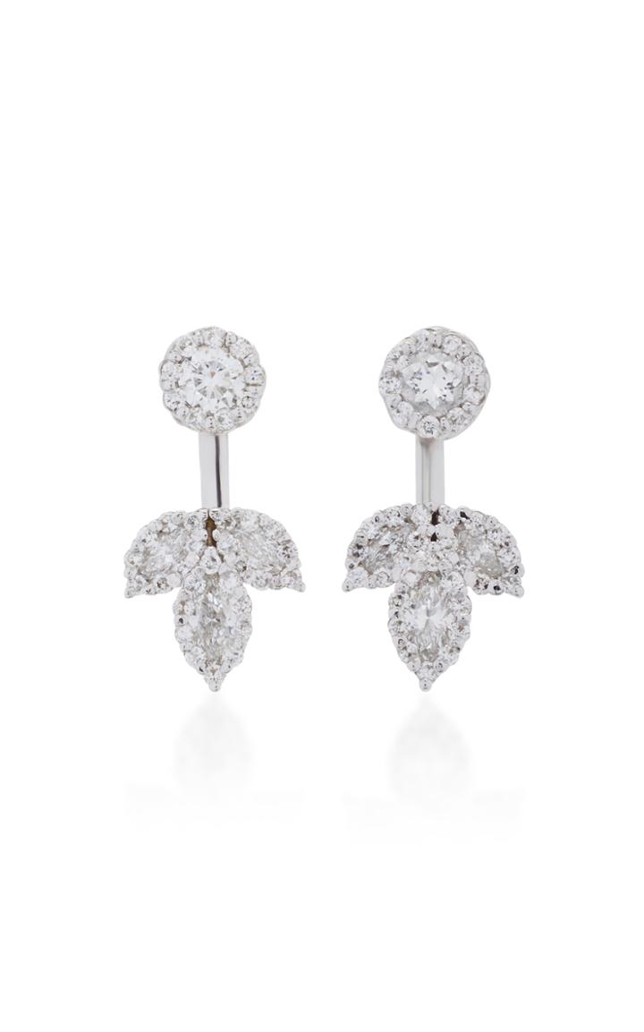 Yeprem 18k White Gold And Diamond Earrings