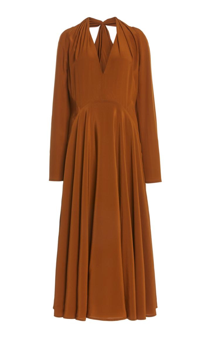 Moda Operandi Victoria Beckham Open-back Pleated Silk Dress