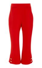 Carmen March Cropped Button-detailed Piqu Flared Pants
