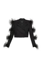 Moda Operandi Mach & Mach Bow-detailed Satin Cropped Blazer